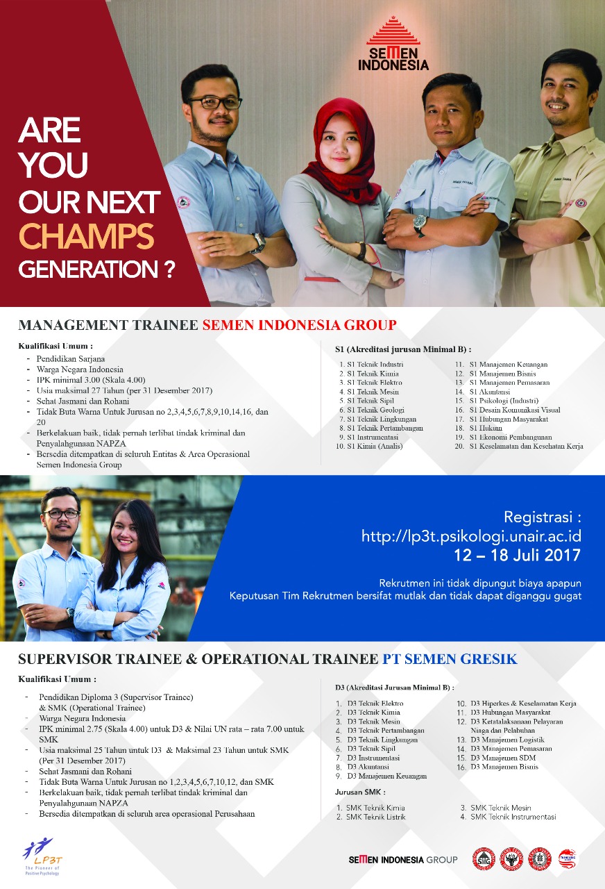 Lowongan Management Trainee Semen Indonesia Group